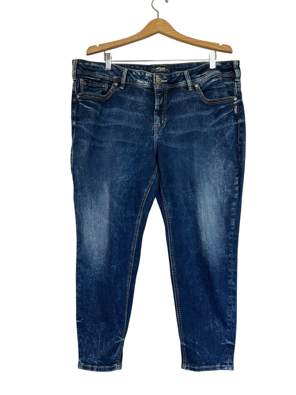 Silver Suki Crop Womens Size 22 Plus Cropped Jeans